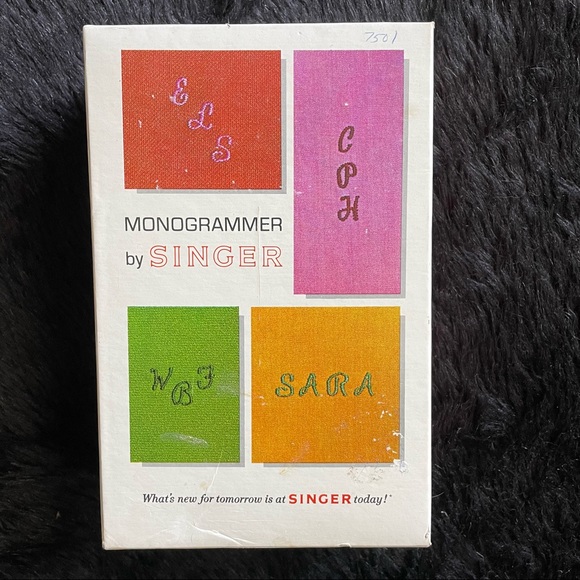 Vintage NOS monogrammer Singer Sewing machine attachment personalize craft - Picture 1 of 4